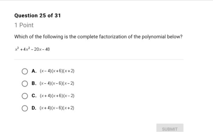 Question 25 Of 31 1 Point Which Of The Following Is Chegg 