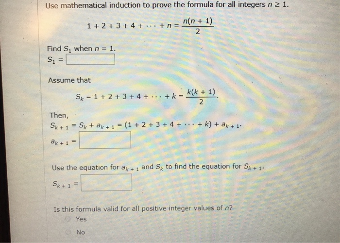 Use Mathematical Induction To Prove The Formula For Chegg Com