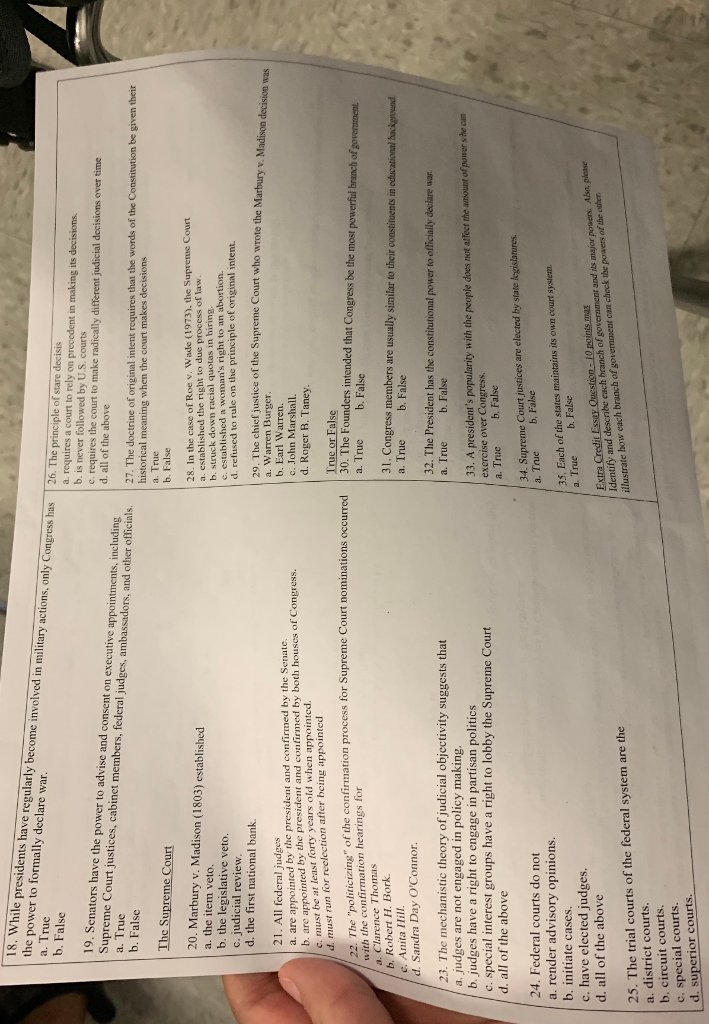 the supreme court is a trial court true or false