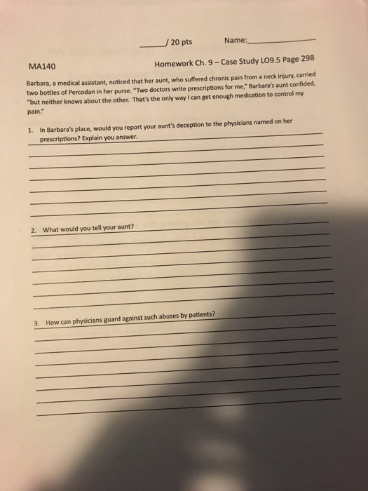 Medical assistant homework image