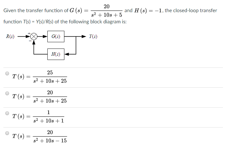 Solved S2 10s 5 Given The Transfer Function Of G S Chegg Com