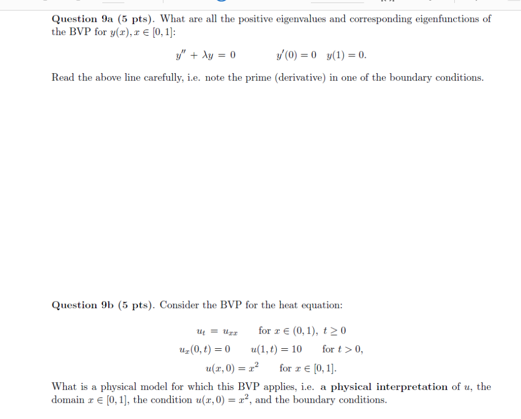 Solved Question 9a 5 Pts What Are All The Positive Eig Chegg Com