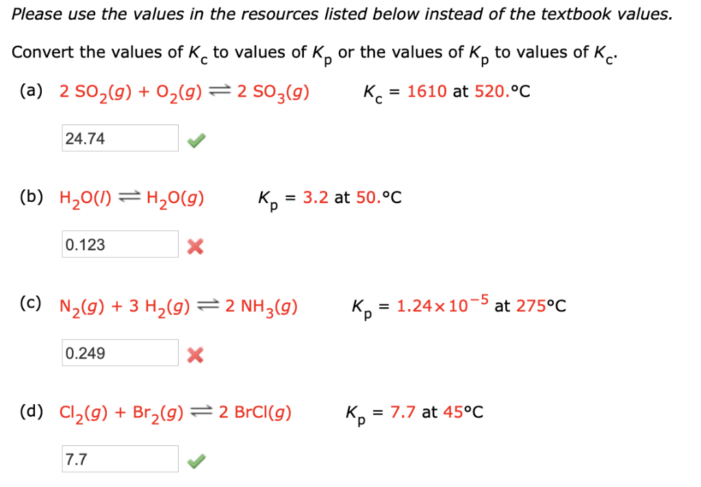 converting between kp and kc