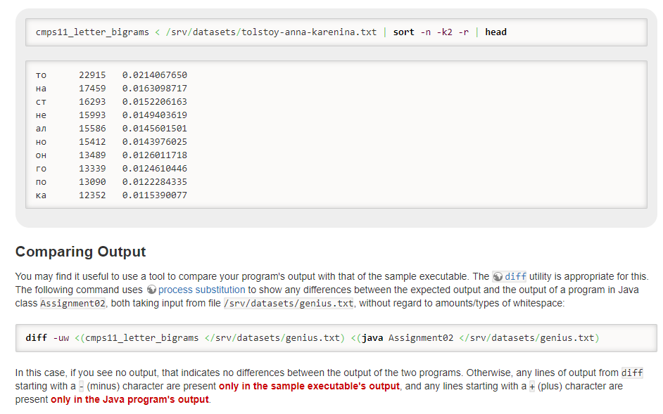 cmps11_letter_bigrams/srv/datasets/tolstoy-anna-karenina.txt sort -n -k2 r head 22915 0.0214067650 17459 ·0163098717 16293 ·0