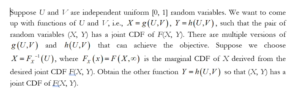 Solved Suppose ụ And Rare Inc Eperdent Uniform 0 1 Ran Chegg Com