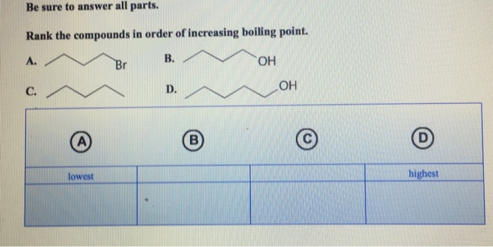 Be Sure To Answer All Parts Rank The Pounds In Chegg 