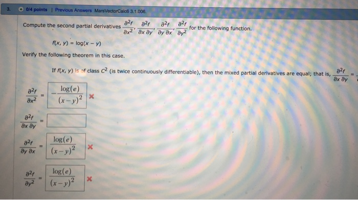 Solved Compute The Second Partial Derivatives Partial Dif Chegg Com