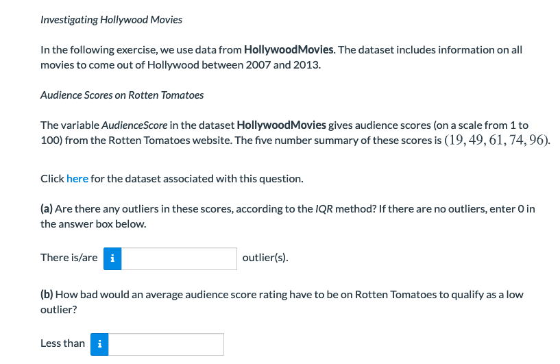 Solved Investigating Hollywood Movies In The Following Ex Chegg Com