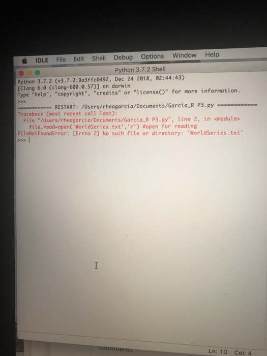 IDLE File Edit Shell Debug Options Window Help Python 3.7.2 Shell Python 3.7.2 (v3.7.2:9a3ffc8492, Dec 24 2018, 02:44:43) Cla