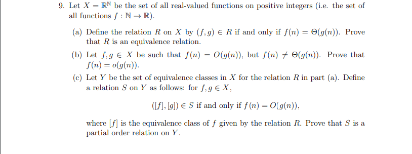 Solved 9 Let X R Be The Set Of All Real Valued Functions Chegg Com