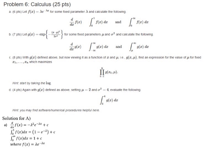 Solved Problem 6 Calculus 25 Pts A 6 Pts Let F Z A Chegg Com