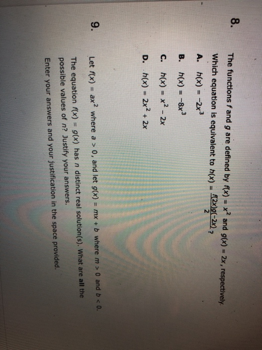 Solved 8the Functions F And G Are Defined By Fx X And G Chegg Com