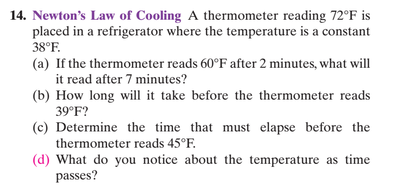 Solved 9. A thermometer reading 72F is placed in a