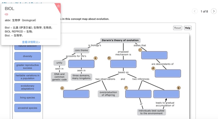 Darwin S Theory Of Evolution Concept Map Solved Biol 1 Of 8 Abbr.生物学(Biological) In This Concept Map | Chegg.com