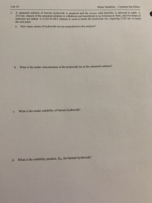 common ion effect on solubility pogil answers