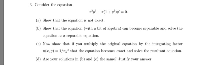 Solved Consider The Equation X 2y 3 X 1 Chegg Com