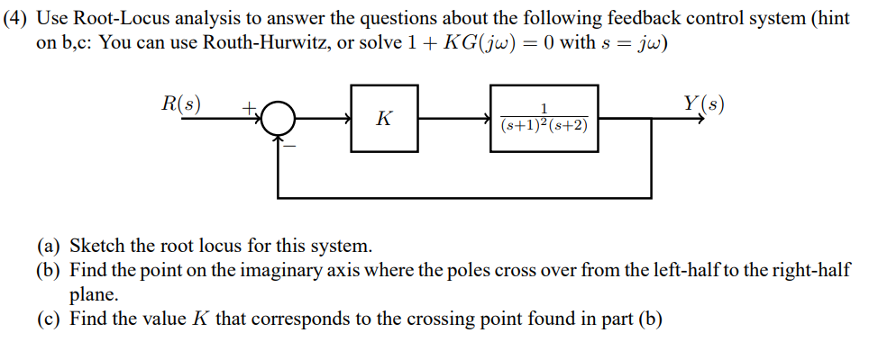 Solved 4 Use Root Locus Analysis To Answer The Question Chegg Com