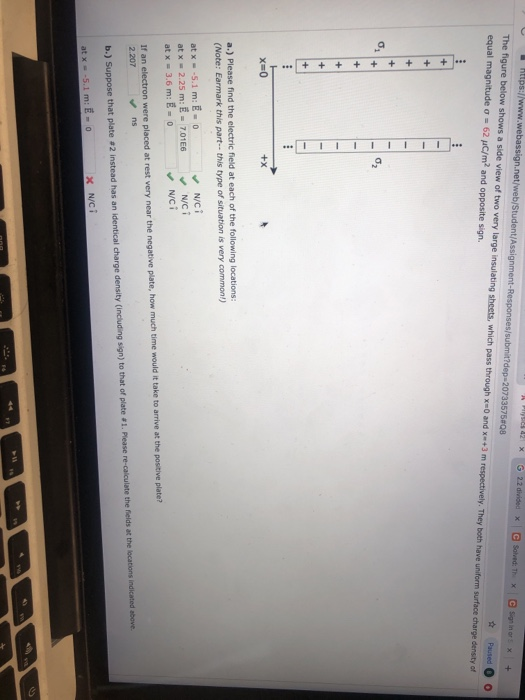 Solved The Figure Below Shows A Side View Of Two Very Lar Chegg Com