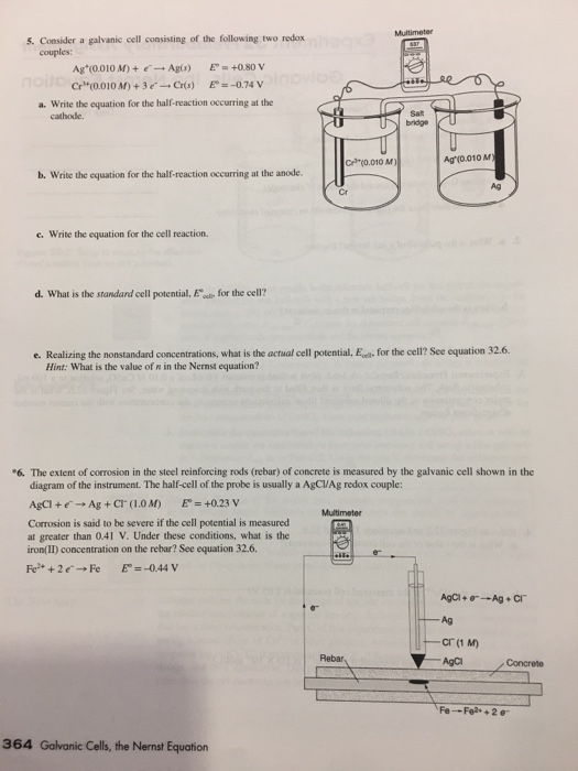 Galvanic cell worksheet answers image