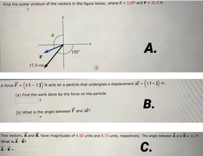 Solved Find The Scalar Product Of The Vectors In The Figu Chegg Com