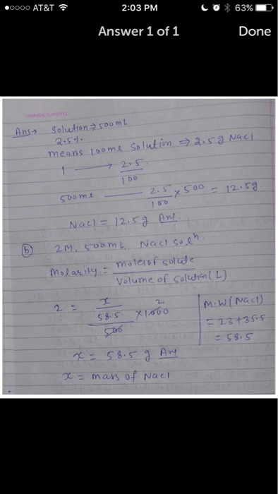 Solution 500 Ml 2 5 Means 100 Ml Solution 2 52 Chegg Com