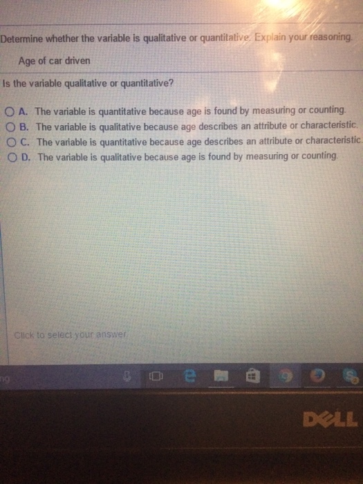 Solved Determine Whether The Variable Is Qualitative Or Q Chegg Com