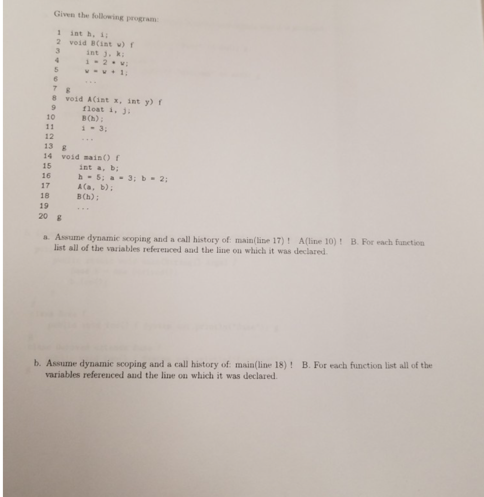 Solved Someone Explain Static Scope Vs Dynamic Scope Know Definitions Hard Time Approach Static V Q