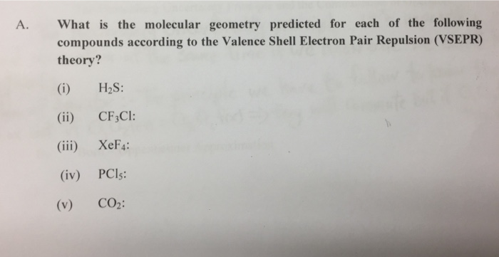 Solved: A. What Is The Molecular Geometry Predicted For Ea ...