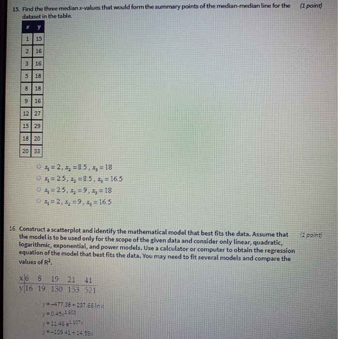 Line Slope The Median-median 13. Is ... Fo What Of The