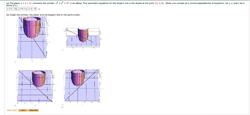 Solved A The Plane Y Z 10 Intersects The Cylinder X2 Chegg Com