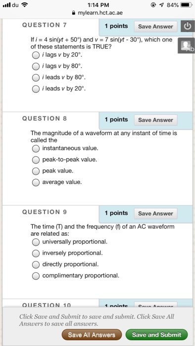 Solved All Du 1 14 Pm 술 Mylearn Hct Ac Ae Question 4 1 P Chegg Com