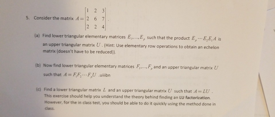 Elementary matrix theory