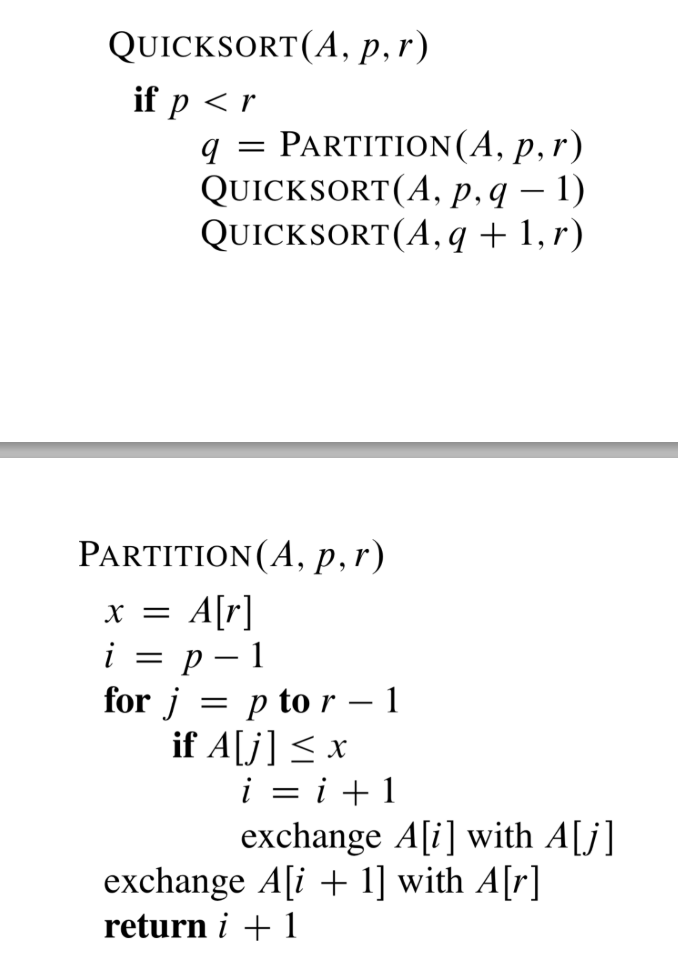 Solved Algorithms This Is The Pseudocode For Quicksort D Chegg Com
