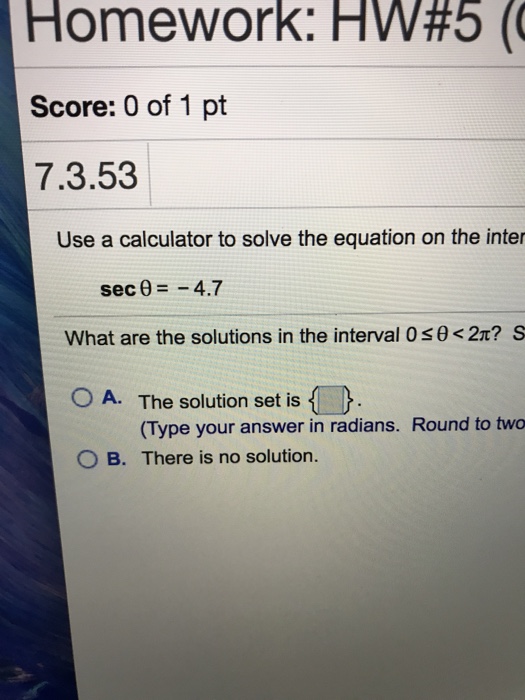 Solved Use a calculator to solve the equation on the sec | Chegg.com