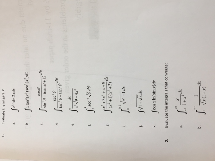 Solved Evaluate The Integrals A Integral E 3x Sin 2x Dx Chegg Com