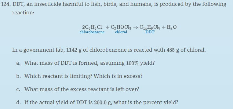 124 Ddt An Insecticide Harmful To Fish Birds And Chegg 