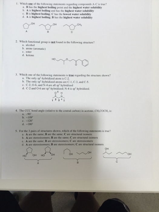 Solved Which One Of The Following Statements Regarding | Chegg.com