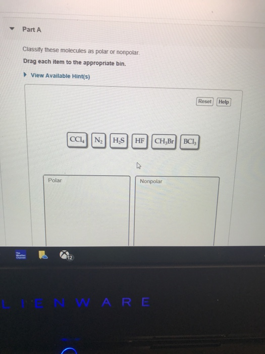 Solved Part A Classify These Molecules As Polar Or Nonpol