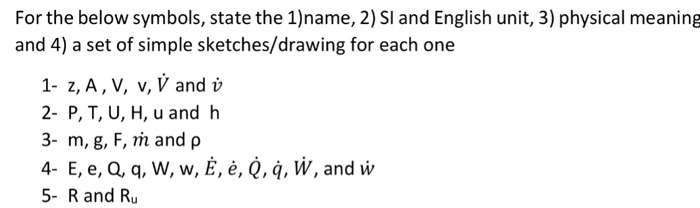 Solved For The Below Symbols State The 1 Name 2 Si And Chegg Com