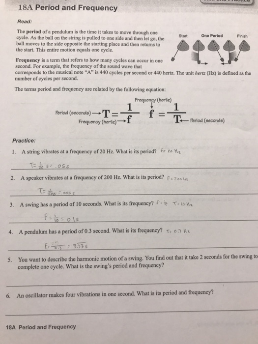 Solved 18A Period and Frequency Read: The period of a | Chegg.com