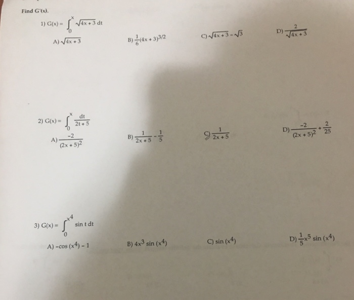 Solved Find Gx 1 Gx4x3 Dt Oix 3 3 4 X 332 6 A