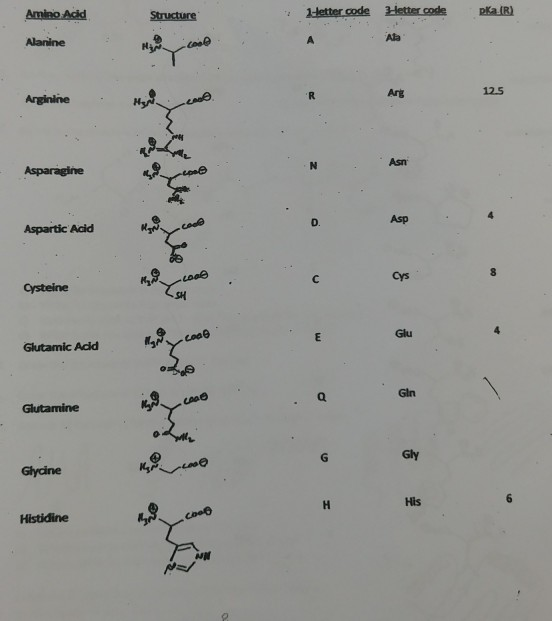 Amino Acid Ph Chart