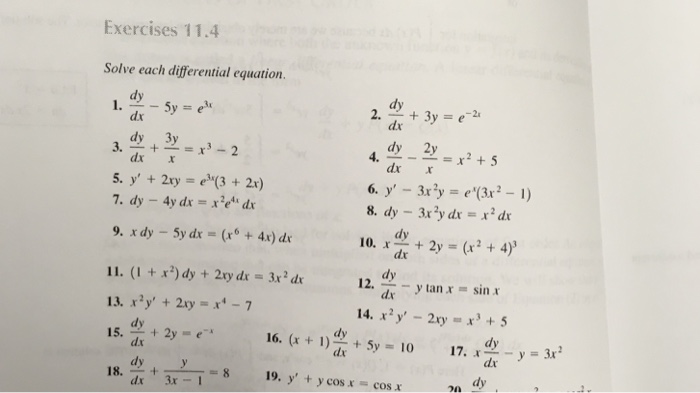 Solve Each Differential Equation Dy Dx 5y E 3x Chegg Com