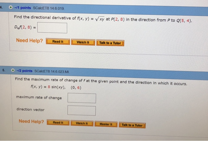 Solved 4 11 Points Scalcet8 14 6 019 Vxy At P 2 8 In Chegg Com