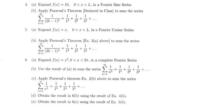 A Expand F X 10 B Apply Parseval S Theorem Chegg Com