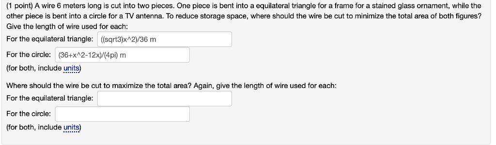 Solved] A piece of wire 6 m long is cut into two pieces. One piece is