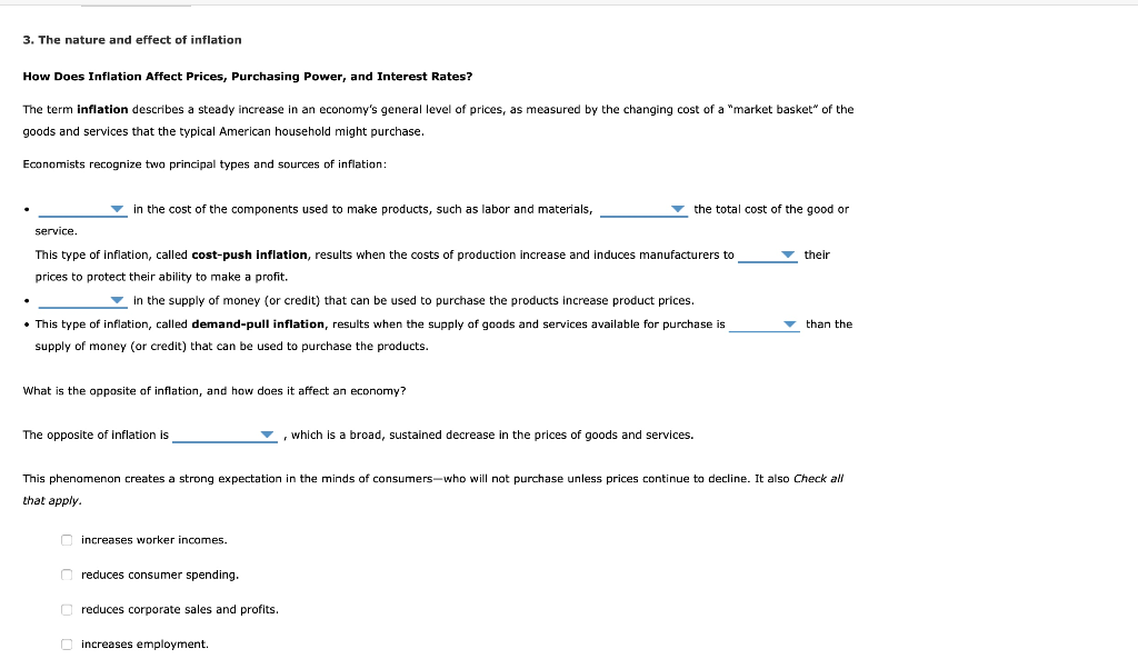 Solved 3 The Nature And Effect Of Inflation How Does Chegg Com