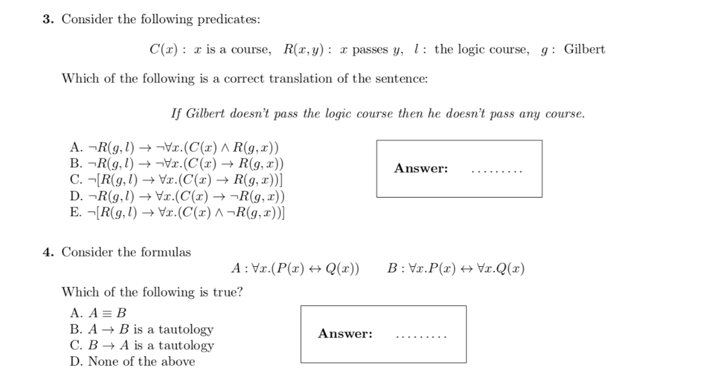 Solved 3 Consider The Following Predicates C X R Is A Chegg Com