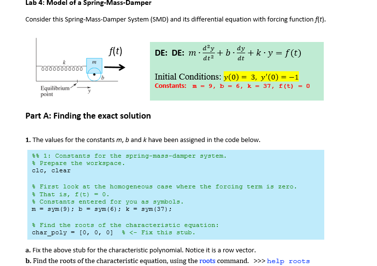 Forcing function. Spring Mass System with added Mass. Can initial condition be all Zero in Spring Mass System.