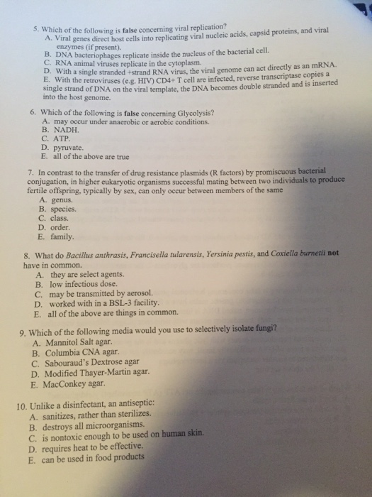 Biology intermediate 2 multiple choice tests